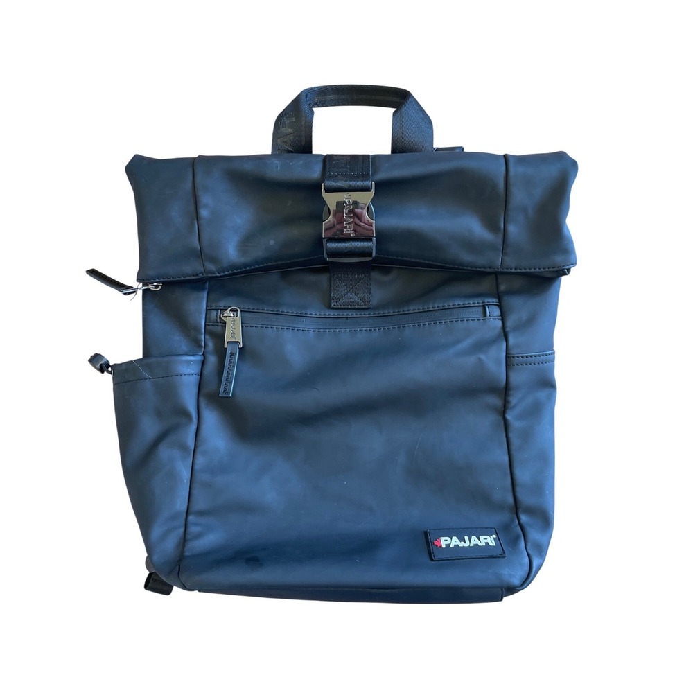 Pajar Canada Roll Top Backpack‎ Matte Black Water Resistant Bag Boating Hiking